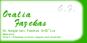 oralia fazekas business card